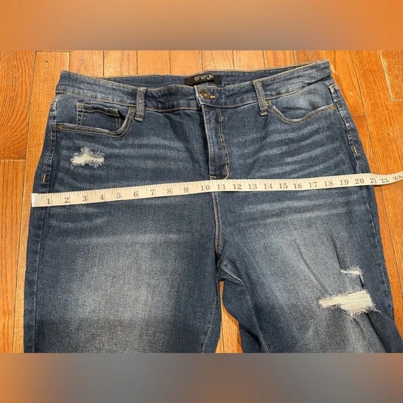 Energie Dark Blue Distressed Boyfriend Jeans - Picture 6 of 10